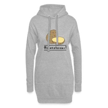 Légumes | Hobby Chef | Pommes de terre mignonnes | - Sweat-shirt à capuche long Femme - gris chiné - Devant
