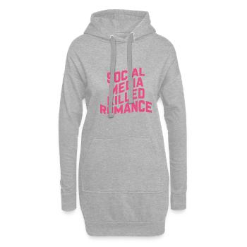 Les médias sociaux ont tué la romance - Sweat-shirt à capuche long Femme - gris chiné - Devant
