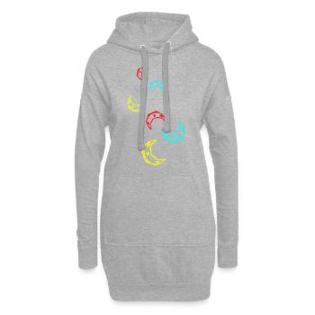 Icône de lune - Sweat-shirt à capuche long Femme - gris chiné - Devant