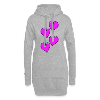 Herzen Love Symbol - Hoodie-Kleid - Grau meliert - Vorne