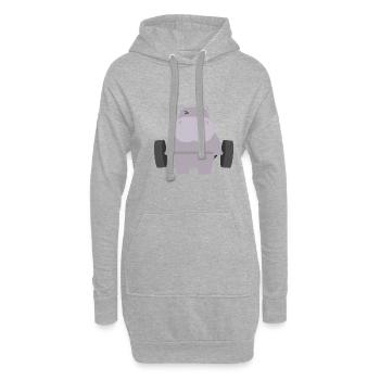 Hippopotames - Sweat-shirt à capuche long Femme - gris chiné - Devant
