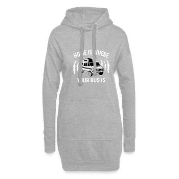 Wo dein Bus Wohnmobil Geschenk - Hoodie-Kleid - Grau meliert - Vorne