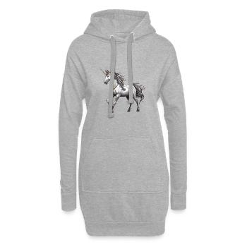 Bête licorne - Sweat-shirt à capuche long Femme - gris chiné - Devant