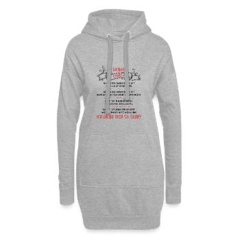 Lieber Schatz, ich liebe dich so sehr! - Hoodie-Kleid - Grau meliert - Vorne