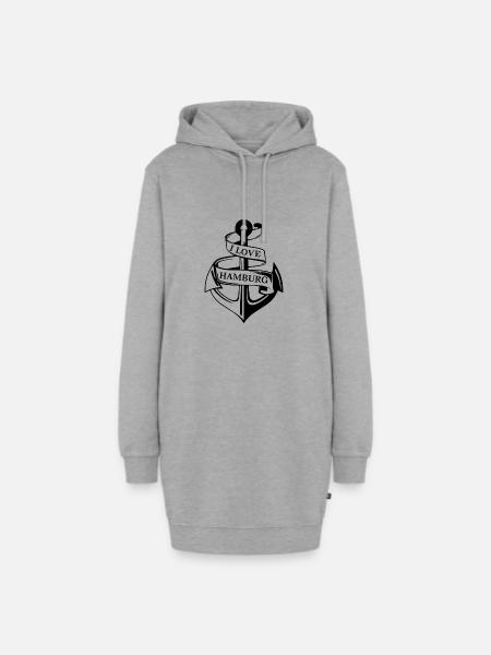 I LOVE HAMBURG - Hoodie-Kleid - Grau meliert