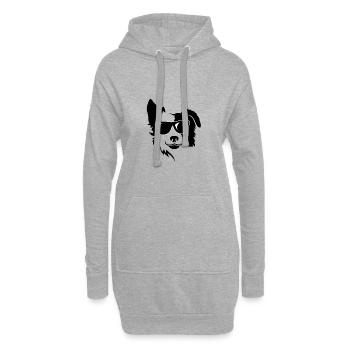 Hund cool lustig Urlaub Mischling Sonnenbrille - Hoodie-Kleid - Grau meliert - Vorne