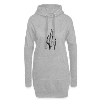 Mittelfinger Fuck You Off Stinkefinger Geschenk - Hoodie-Kleid - Grau meliert - Vorne