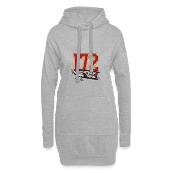 Flugzeug 172 - Hoodie-Kleid - Grau meliert - Vorne
