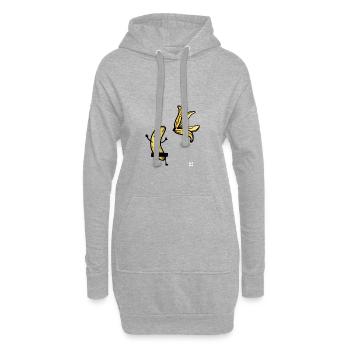 Banana Strip Geschenkidee Essen lustig - Hoodie-Kleid - Grau meliert - Vorne