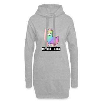 No Prob-lama LLama Alpaca Drôle Arc-En-Ciel Mignon - Sweat-shirt à capuche long Femme - gris chiné - Devant