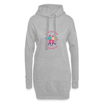 Faisons la fête comme un elfe ivre - Sweat-shirt à capuche long Femme - gris chiné - Devant