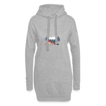 Santa Rentier Weihnachtsmann - Hoodie-Kleid - Grau meliert - Vorne