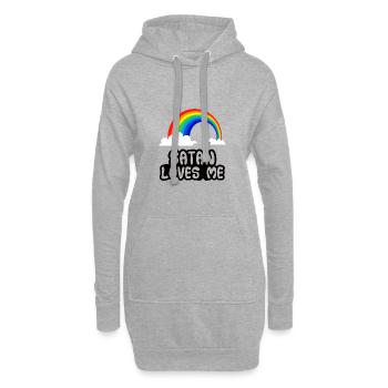 Satan m'aime chemise · Sweet coloré · Cadeau tendance - Sweat-shirt à capuche long Femme - gris chiné - Devant