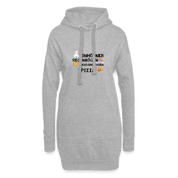 Einhorn Shirt · DAS MAG ICH · Geschenk - Hoodie-Kleid - Grau meliert - Vorne