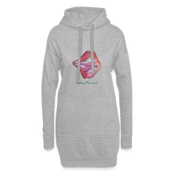 Küsse - Hoodie-Kleid - Grau meliert - Vorne