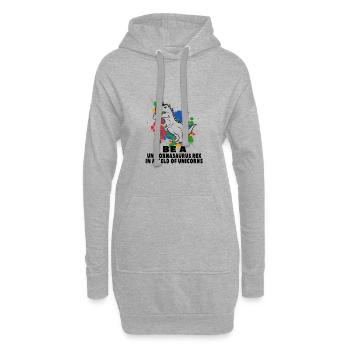 Cadeau de Tyrannosaure T-Rex Dinosaure Licorne - Sweat-shirt à capuche long Femme - gris chiné - Devant