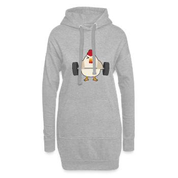 chicken - Hoodie Dress - heather grey - Front