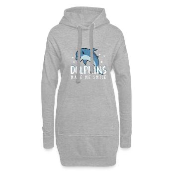 Süße Delfine Meerestiere Meerestiere - Hoodie-Kleid - Grau meliert - Vorne