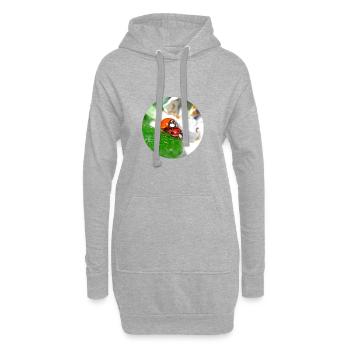 Coccinelles au sujet de l’amour - Sweat-shirt à capuche long Femme - gris chiné - Devant