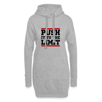 Poussez le dicton de formation à la limite - Sweat-shirt à capuche long Femme - gris chiné - Devant