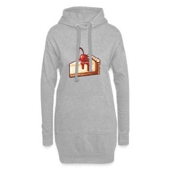 Cheesecake Pixel Symbol Kuchen - Hoodie-Kleid - Grau meliert - Vorne