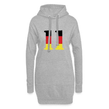 11 Numéro Jersey Allemagne - Sweat-shirt à capuche long Femme - gris chiné - Devant