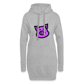 Schwein Tier Pink - Hoodie-Kleid - Grau meliert - Vorne