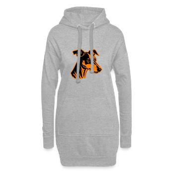 Greyhound Hund Kopf - Hoodie-Kleid - Grau meliert - Vorne