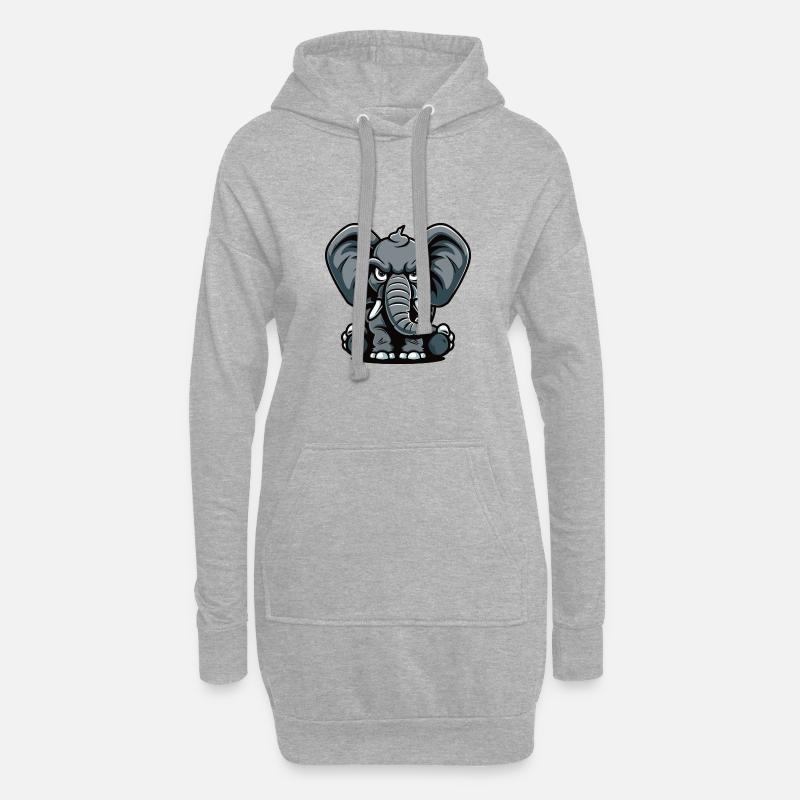 Elefant Comic - Hoodie-Kleid - Grau meliert