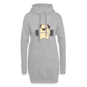 La musculation - Sweat-shirt à capuche long Femme - gris chiné - Devant