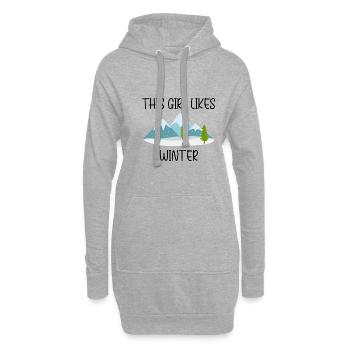 Une fille aime les journées d'hiver douillettes, - Sweat-shirt à capuche long Femme - gris chiné - Devant