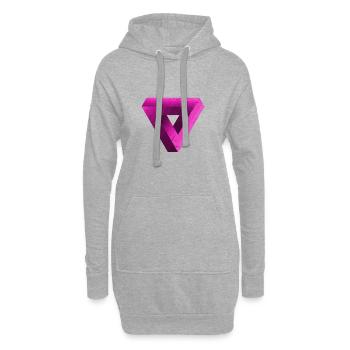 GOA OM PSY TRANCE ILLUSION GAMER NERD GEEK - Hoodie-Kleid - Grau meliert - Vorne