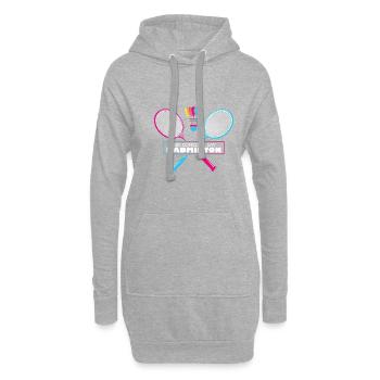 Badminton Quote Cool Retro Hobby Badminton Sports - Sweat-shirt à capuche long Femme - gris chiné - Devant