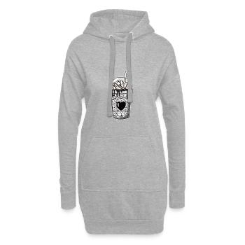 Lait frappé Emocore - Sweat-shirt à capuche long Femme - gris chiné - Devant