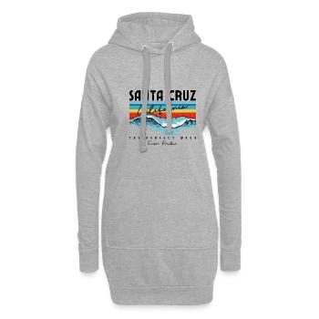 Santa Cruz Californie vintage rétro Surf - Sweat-shirt à capuche long Femme - gris chiné - Devant