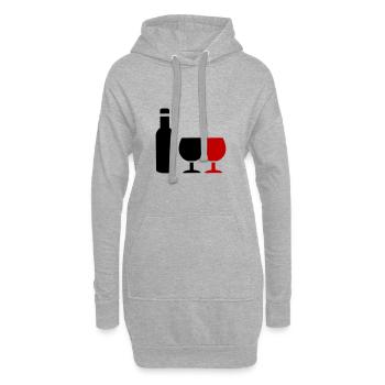 Wein Icon - Hoodie-Kleid - Grau meliert - Vorne