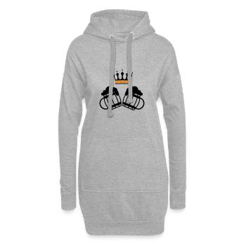 Couronne de bière - Sweat-shirt à capuche long Femme - gris chiné - Devant