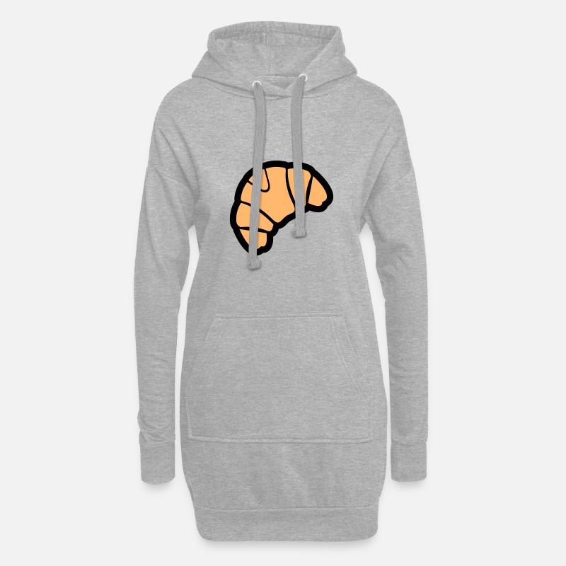 Croissant Bäcker - Hoodie-Kleid - Grau meliert