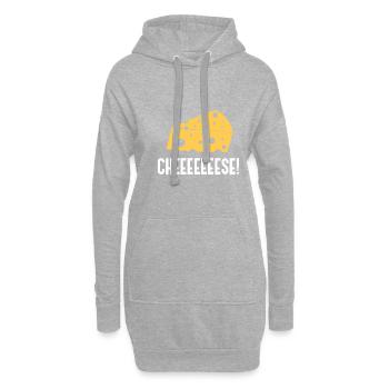 Citation ironique de Cheeeese pour un fromager - Sweat-shirt à capuche long Femme - gris chiné - Devant