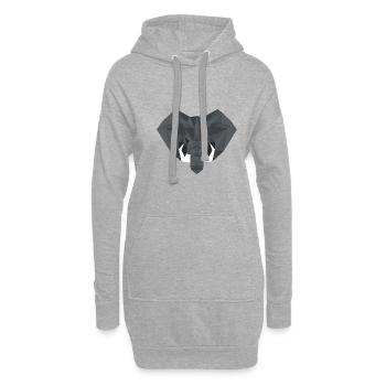 Art d'éléphants, animaux mignons, animaux - Sweat-shirt à capuche long Femme - gris chiné - Devant