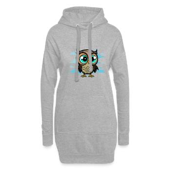 Junge mag Eulen Wildtiere Tiere Wald Wildnis - Hoodie-Kleid - Grau meliert - Vorne