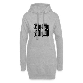33 Zahl symbol - Hoodie-Kleid - Grau meliert - Vorne