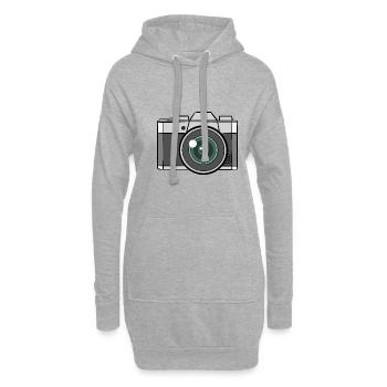 Photo Photo Photo Appareil photo - Sweat-shirt à capuche long Femme - gris chiné - Devant
