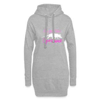 Une fille aime les opossums, la faune, les - Sweat-shirt à capuche long Femme - gris chiné - Devant