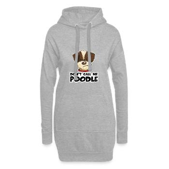 Poodle1 1 - Sweat-shirt à capuche long Femme - gris chiné - Devant
