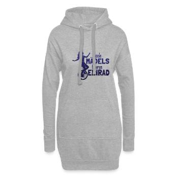 Einradfahrerin Coole Mädels Fahren Einrad - Hoodie-Kleid - Grau meliert - Vorne