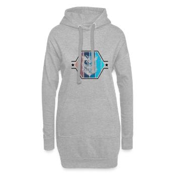 Wildtiere Tiere Natur Vögel Süße Eulen - Hoodie-Kleid - Grau meliert - Vorne