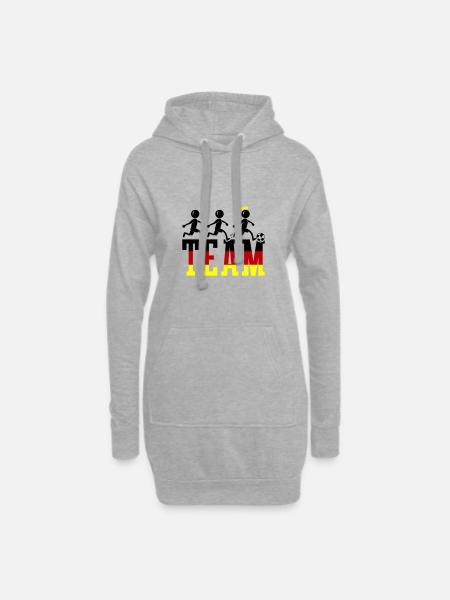 Fussball Team Meister Germany - Hoodie-Kleid - Grau meliert