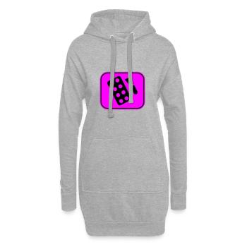Make Up Kosmetik Icon - Hoodie-Kleid - Grau meliert - Vorne