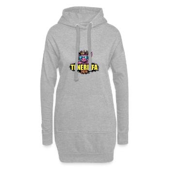Teneriffa 2024 Schwein - Hoodie-Kleid - Grau meliert - Vorne